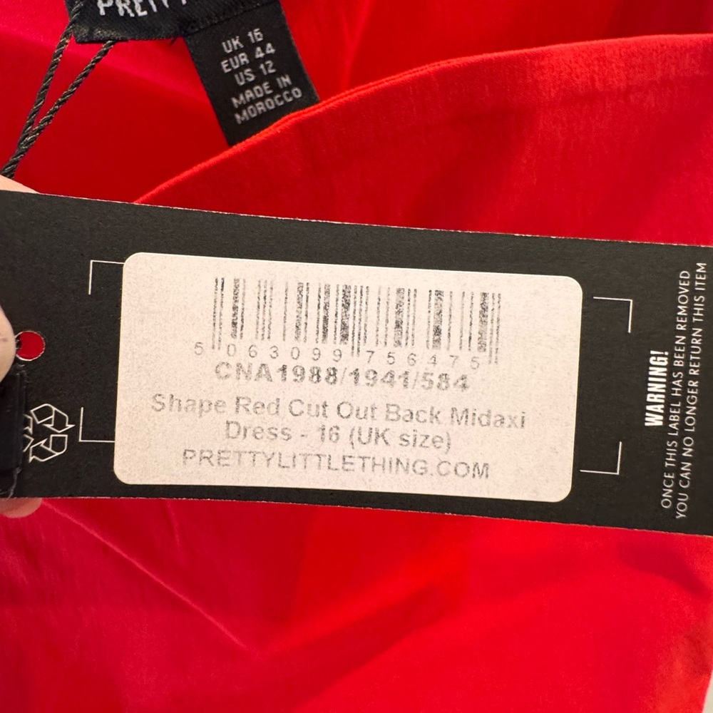 NWT PrettyLittleThing Vibrant Red Maxi Dress - Picture 3 of 9